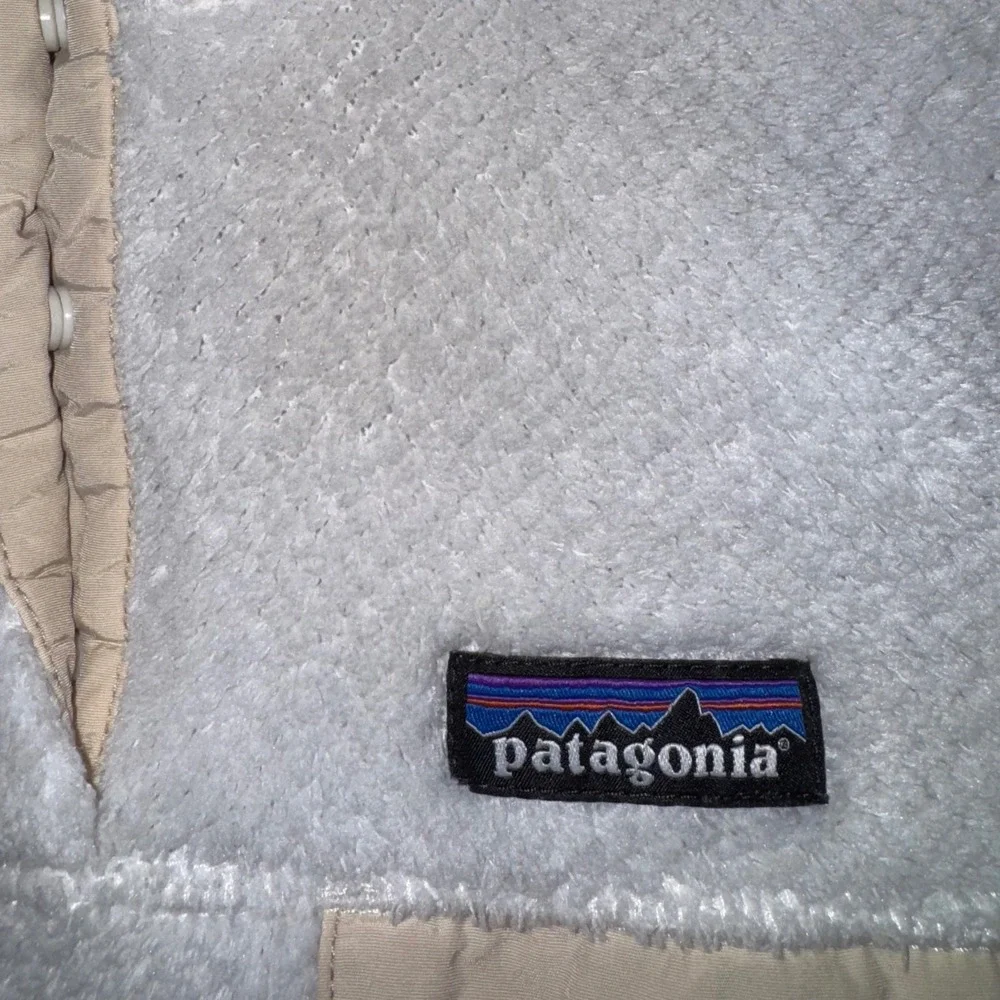 Patagonia Re-Tool Snap-T Pullover Fleece Jacket White Polartec‎ Womens Sz Med